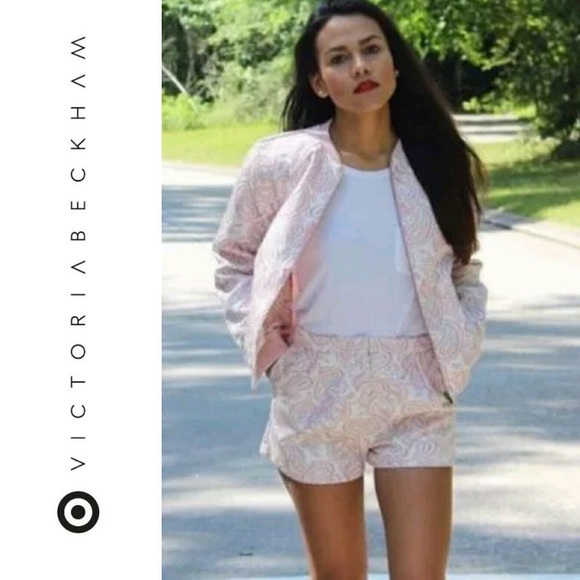 Victoria Beckham for Target Other - Victoria Beckham for Target Pink Paisley Bomber Jacket and Shorts Set